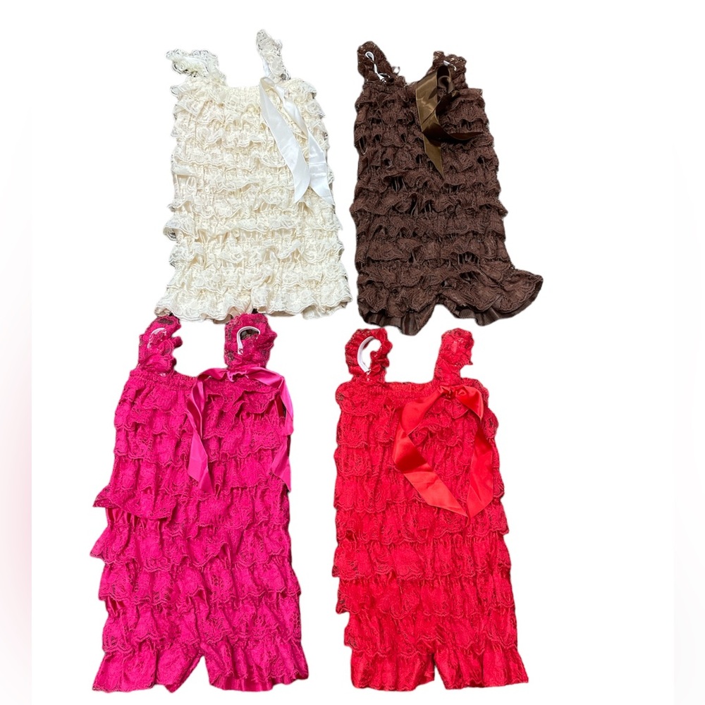 Photoshoot photography baby romper set of 4 newborn-12 months stretchy lace